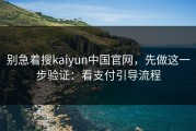 别急着搜kaiyun中国官网，先做这一步验证：看支付引导流程