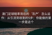 澳门足球賠率背后的‘灰产’怎么运作：从引流到收割的5步：你能做的第一步是这个