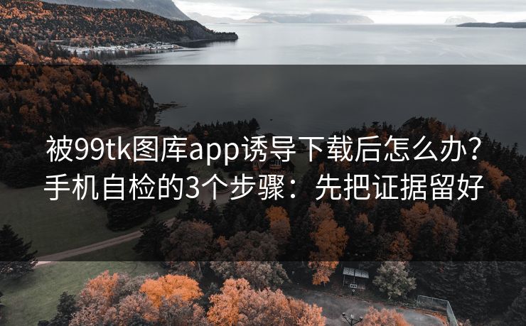 被99tk图库app诱导下载后怎么办？手机自检的3个步骤：先把证据留好